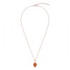Copper Amber Pendant Necklace