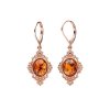 Copper Amber Earrings