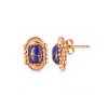 Copper Purple Turquoise Stud Earrings
