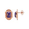 Purple Turquoise Copper Vintage Stud Earrings