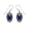 Lapis Lazuli Sterling Silver Vintage Filigree Dangle Earrings