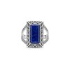Rectangular Lapis Lazuli Sterling Silver Vintage Filigree Ring