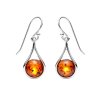 Baltic Amber Teardrop Sterling Silver  Dangle Earrings