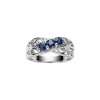 Blue Sapphire Sterling Silver Vintage Scrollwork Ring