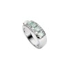 Ethiopian Opal & White Zircon Sterling Silver Five-Stone Ring