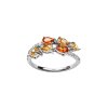 Citrine & White Zircon Sterling Silver Ring