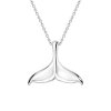 Sterling Silver Whale Tail Pendant Necklace