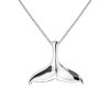 Sterling Silver Whale Tail Pendant Necklace