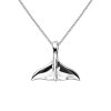 Sterling Silver Whale Tail Pendant Necklace
