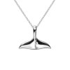 Sterling Silver Whale Tail Pendant Necklace