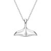 Sterling Silver Whale Tail Pendant Necklace