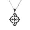 Black Spinel Sterling Silver Pendant Necklace