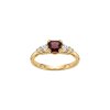 Garnet 18K Yellow Gold Sterling Silver Ring