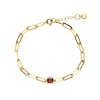 Garnet 18K Yellow Gold Sterling Silver Bracelet