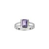Amethyst & White Zircon Sterling Silver Ring