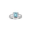 Sky Blue Topaz & White Zircon Sterling Silver Ring