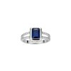 Blue Sapphire & White Zircon Sterling Silver Ring
