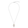 Garnet Two-Tone Sterling Silver Cross Pendant Necklace