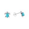 Sterling Silver Turtle Stud Earrings