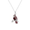 Garnet Sterling Silver Candle Bird Pendant Necklace