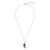 Garnet Sterling Silver Candle Bird Pendant Necklace
