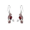 Garnet Sterling Silver Candle Bird Earrings