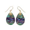 Blended Multi Turquoise 18K Yellow Gold Sterling Silver Earrings