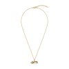White Cubic Zirconia 18K Yellow Gold Sterling Silver Cat Pendant Necklace
