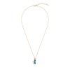 Blended Turquoise and Lapis & white CZ 18K Yellow Gold Sterling Silver Cat Pendant Necklace
