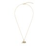Black Spinel & White CZ 18K Yellow Gold Sterling Silver Dog Pendant Necklace