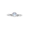 Rainbow Moonstone Sterling Silver Solitaire Ring