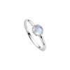 Rainbow Moonstone Sterling Silver Solitaire Ring