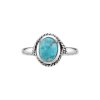 Turquoise Sterling Silver Vintage Twisted Rope Halo Ring