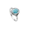 Turquoise Sterling Silver Vintage Twisted Rope Halo Ring