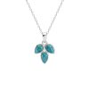 Three-Stone Turquoise Sterling Silver Pendant Necklace