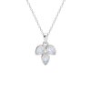 Three-Stone Rainbow Moonstone Sterling Silver Pendant Necklace