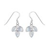 Three-Stone Rainbow Moonstone Sterling Silver Earrings