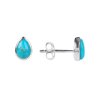 Sterling Silver Pear Stud Earrings