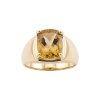 Champagne Quartz Oval 18K Yellow Gold Over Sterling Silver Men's Ring