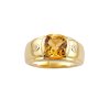 Citrine & White Zircon Oval 18K Yellow Gold Over Sterling Silver Men's Ring