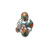 Blended Turquoise With Spiny Oyster Shell Sterling Silver Ring