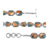Blended Turquoise With Spiny Oyster Shell Sterling Silver Toggle Clasp Braceles