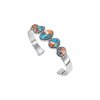 Blended Turquoise With Spiny Oyster Shell Sterling Silver Cuff Bangle