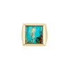 Square Turquoise 18K Yellow Gold Over Sterling Silver Ring