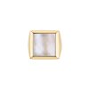Square Mother of Pearl 18K Yellow Gold Over Sterling Silver Ring