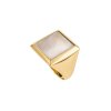 Square Mother of Pearl 18K Yellow Gold Over Sterling Silver Ring
