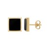 Square Black Onyx 18K Yellow Gold Over Sterling Silver Earrings