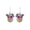 Smoky Quartz & Amethyst Beaded Sterling Silver Earrings
