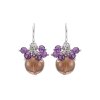 Smoky Quartz & Amethyst Beaded Sterling Silver Earrings