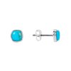 Sterling Silver Cushion Stud Earrings